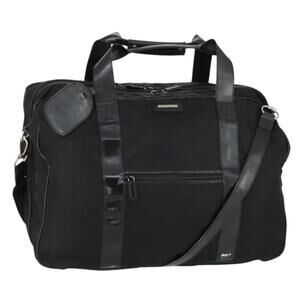 GUCCI Boston Bag Nylon 2way Black Silver Auth 151512